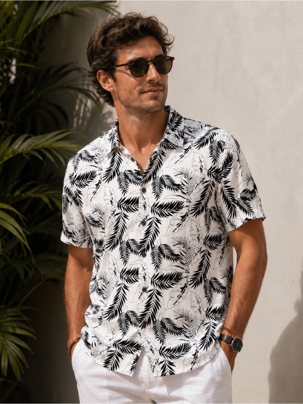 High Surf Men Button Down Hawaiian Short Sleeve Shirt Large Spring‎ Break Summer